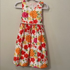 Floral Dress with Pearls Size (5-6)
